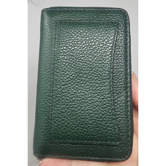 Michael Kors Jet Set Pebbled Leather Zip Card Case Wallet Moss Green NWOT - Picture 3 of 11